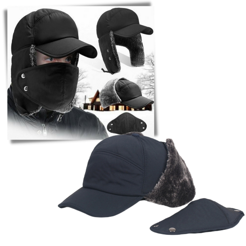 Unisex öron- och ansiktsskydd med hatt - Ozerty