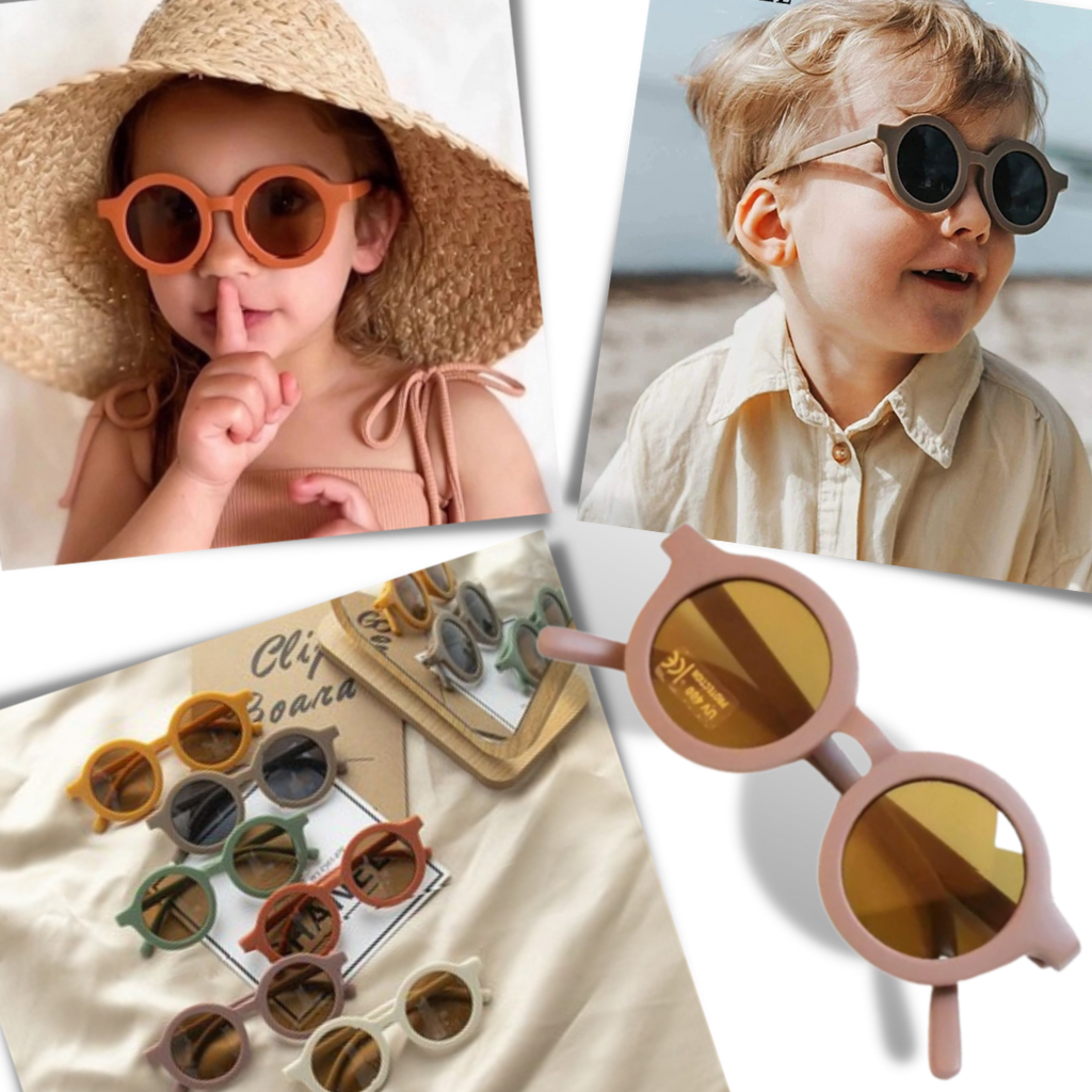 Vintage runda solglasögon för barn för åldrarna 1 till 5 år