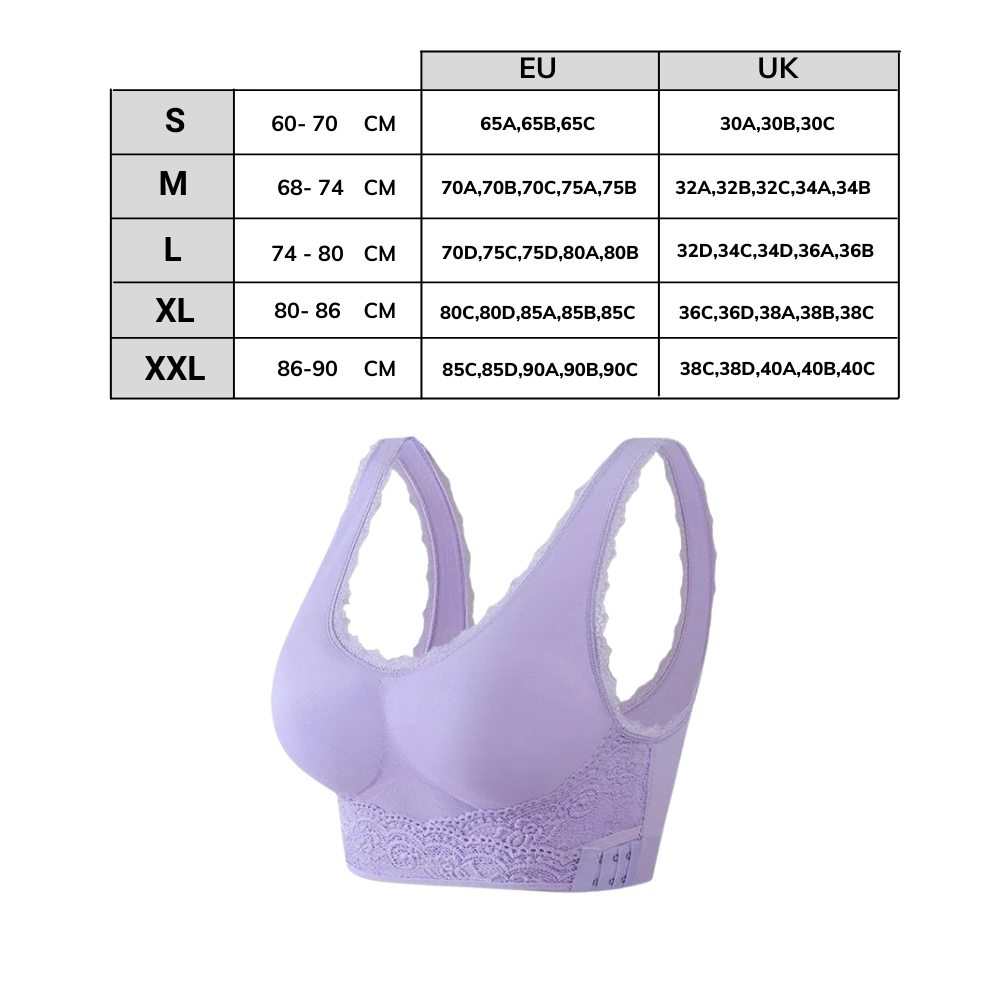 Seamless wireless push up bra lace bra criss cross front closure
