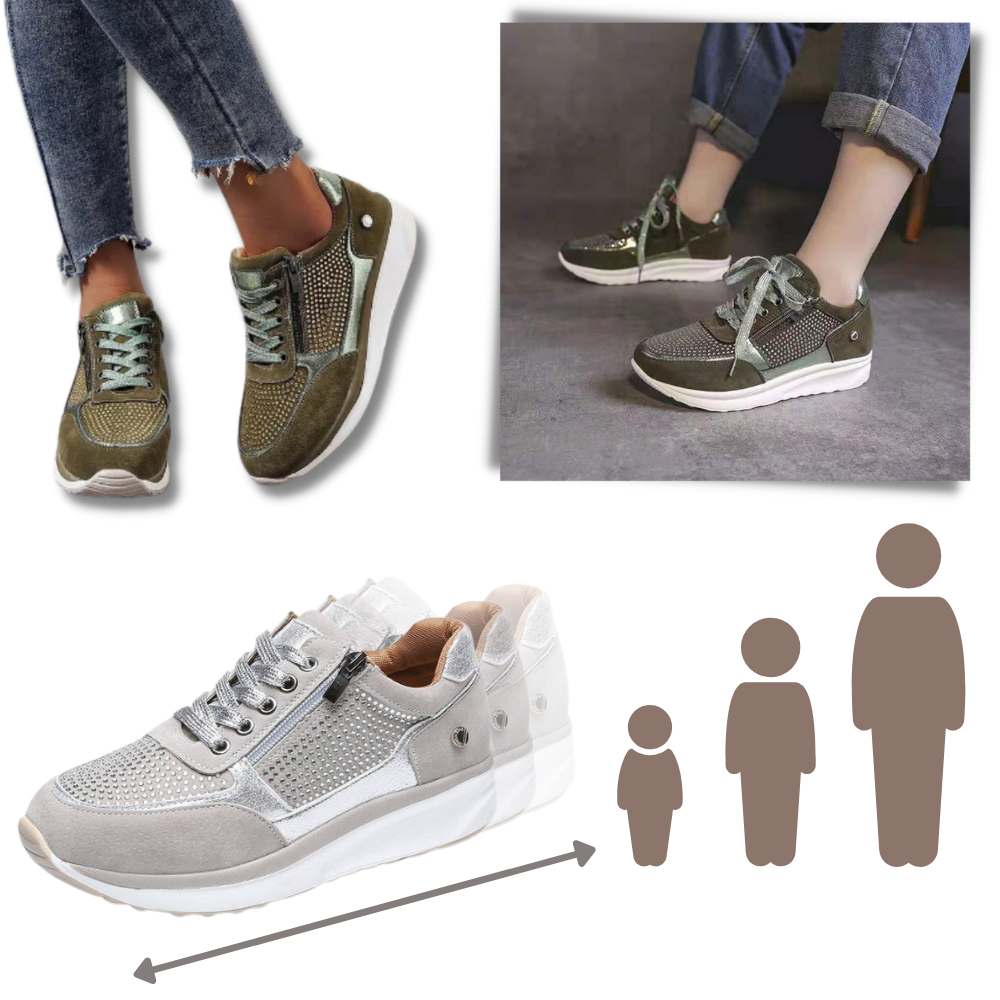 Wedge-sneakers med strass - Ozerty