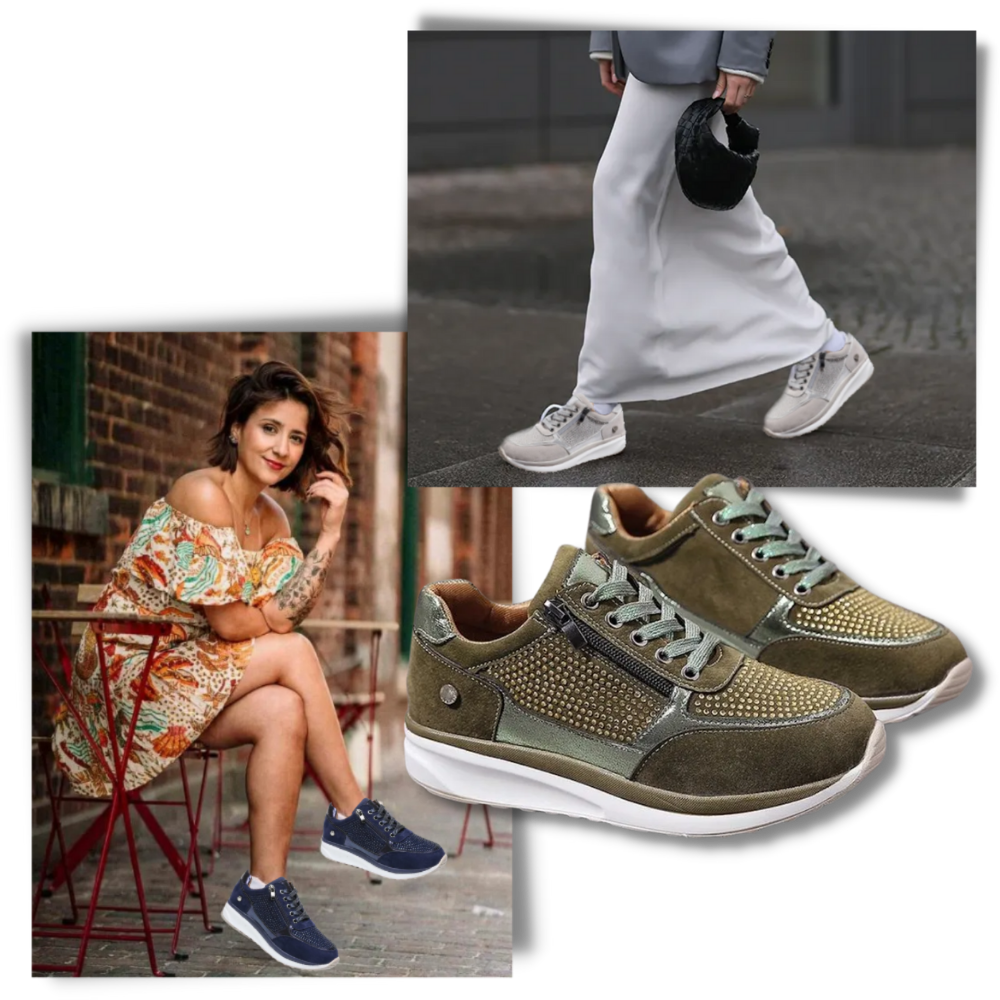 Wedge-sneakers med strass - Ozerty